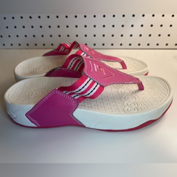 TheraSandal by TheraShoe Flip Flop Thong Therapy Molded Insole Pink Leather - Picture 8 of 14